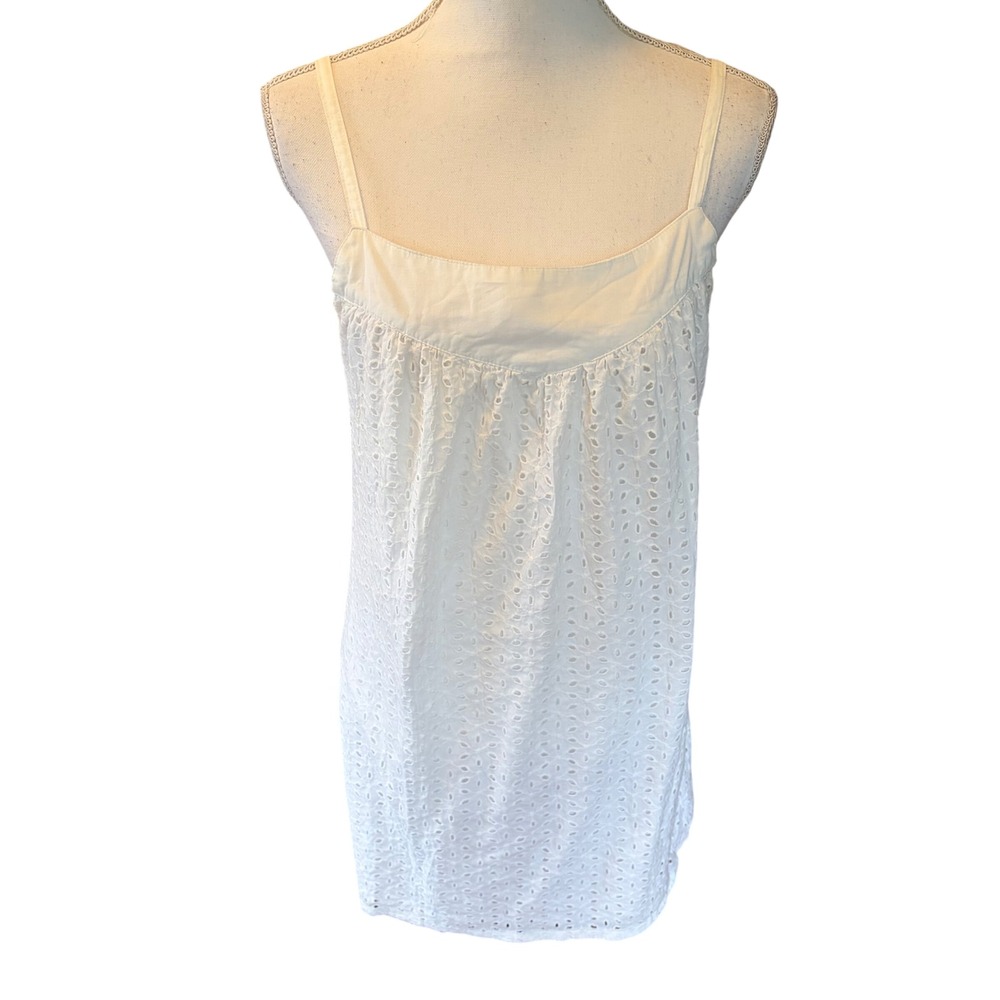 Roxy White Eyelet Mini Dress Size Medium Beach Boho Graduation Summer Coastal